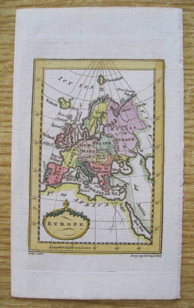 Mapa de Europa, 1786. Richard Turner